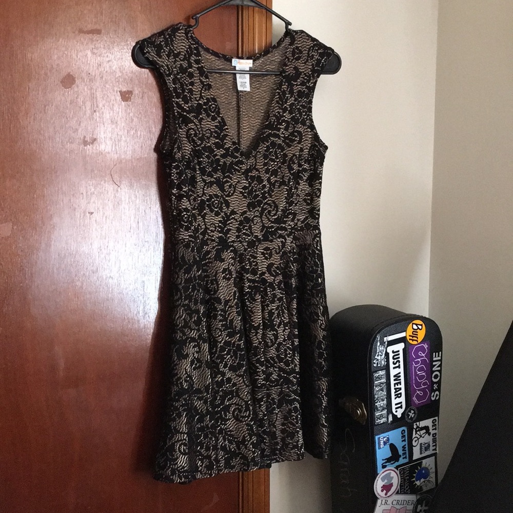 Size small black and gold floral dress